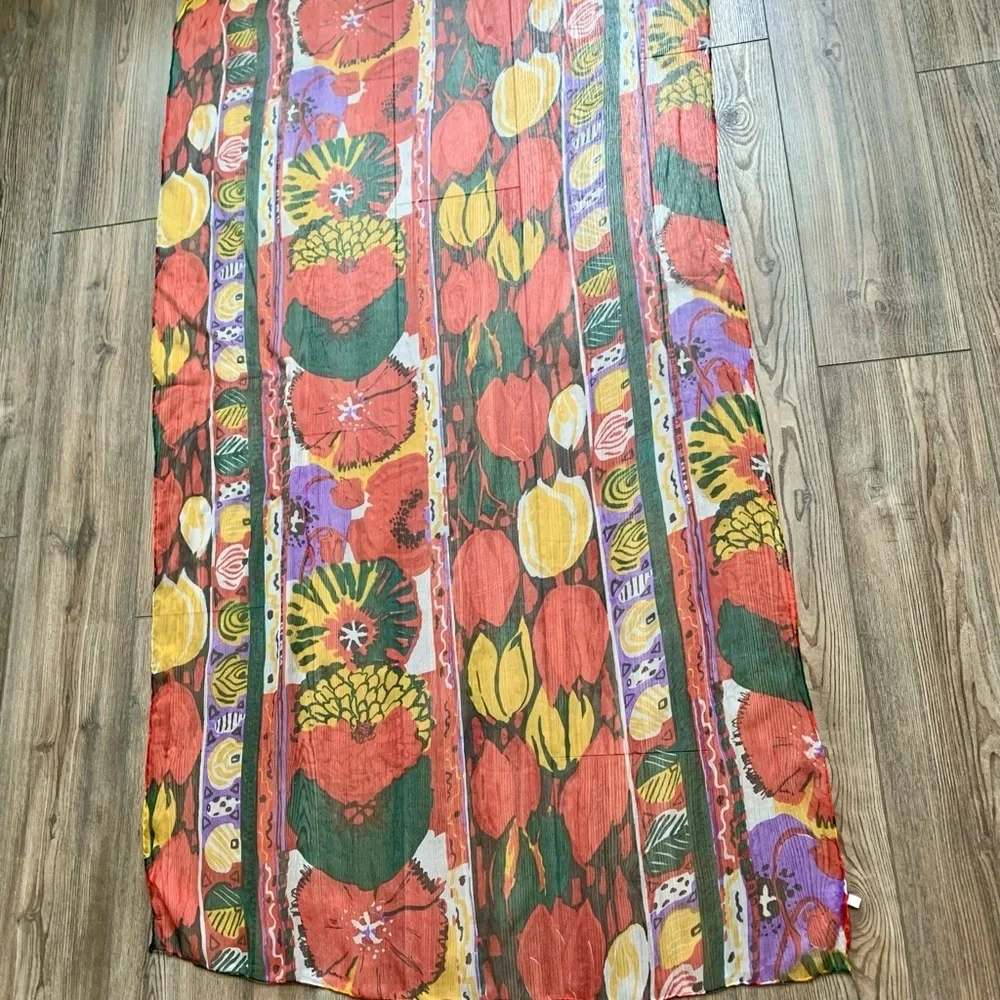 100% silk Colorful Sheer Scarf
